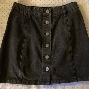 Black Jean Mini Skirt